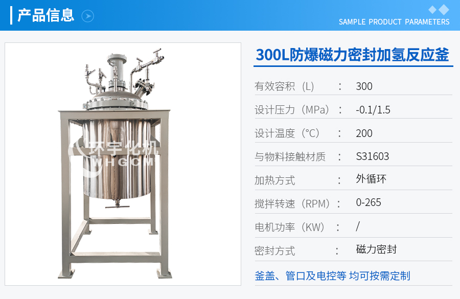 北京300L不锈钢加氢中试反应釜